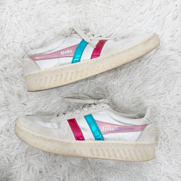 Gola Shoes - Gola Women's Suede Sneakers Size 10 Pink Blue Silver